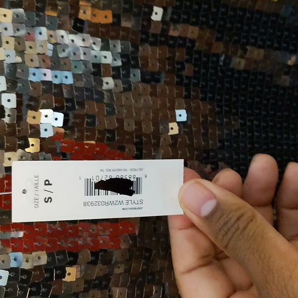 Joe Fresh| NWT Silver Spaghetti Strap Square Sequined Dress - Picture 6 of 13